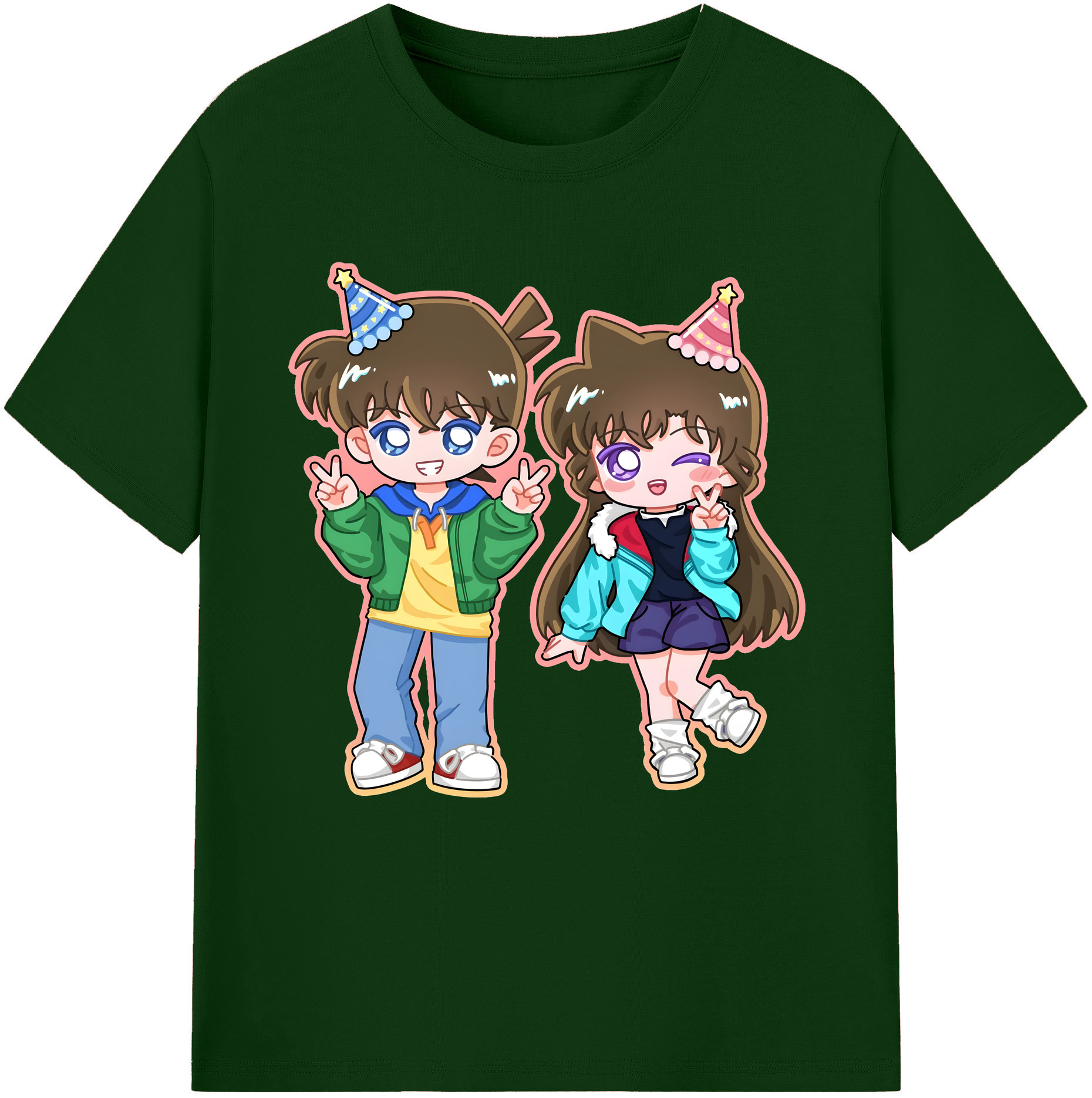 （画像用） 名探偵コナン 毛利 蘭 もうり らん、モーリ ラン Detective Conan Rachel Moore 綿100％半袖Tシャツ（フロントプリント）